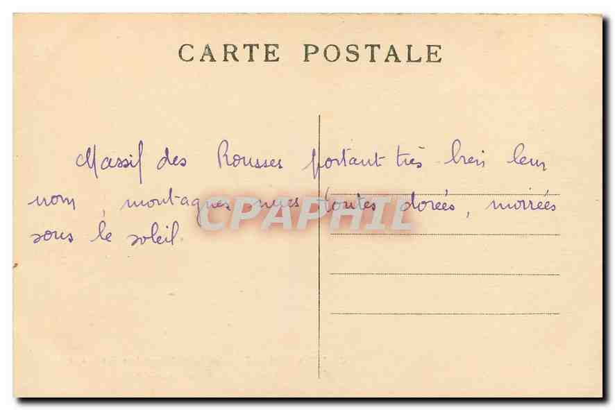 Dauphiné — Le Lac Blanc des Rousses et les Petites Rousses — E.R. n°657 — Rückseite