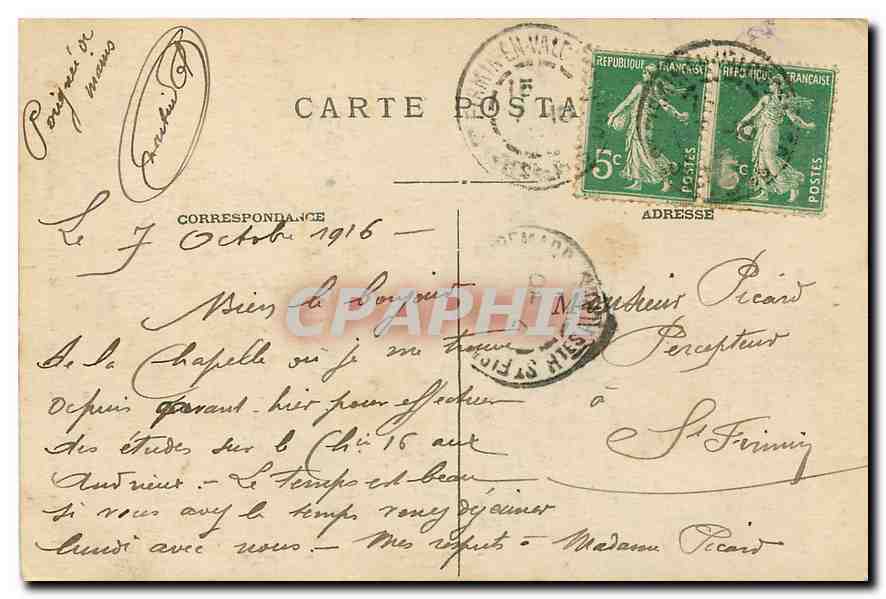 Le Valgodemard — Les Onles du Diable, près la Chapelle — Pommier, Léon Gau, n°775 — Verso