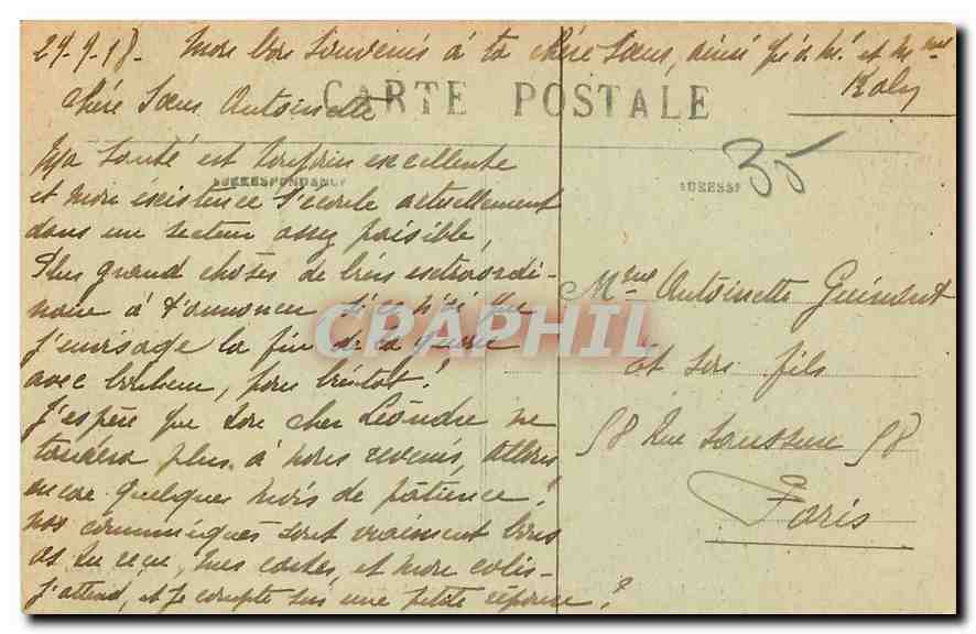 CPA Rechesy Frontiere Franco Alsacienne Suisse vue generale  — Rückseite