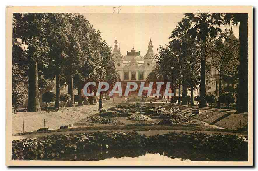 CPA Cote d'Azur Monte Carlo Principaute de Monaco les Jardins du Casino 