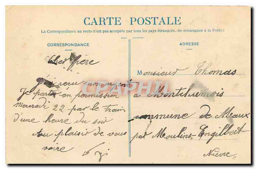 CPA Avant la Revue du 14 Juillet  — Rückseite