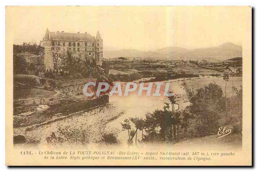 CPA Le Chateau de la Voute Polignac Hte Loire Aspect Sud Ouest Rive Gauche de la Loire Style gothiqu