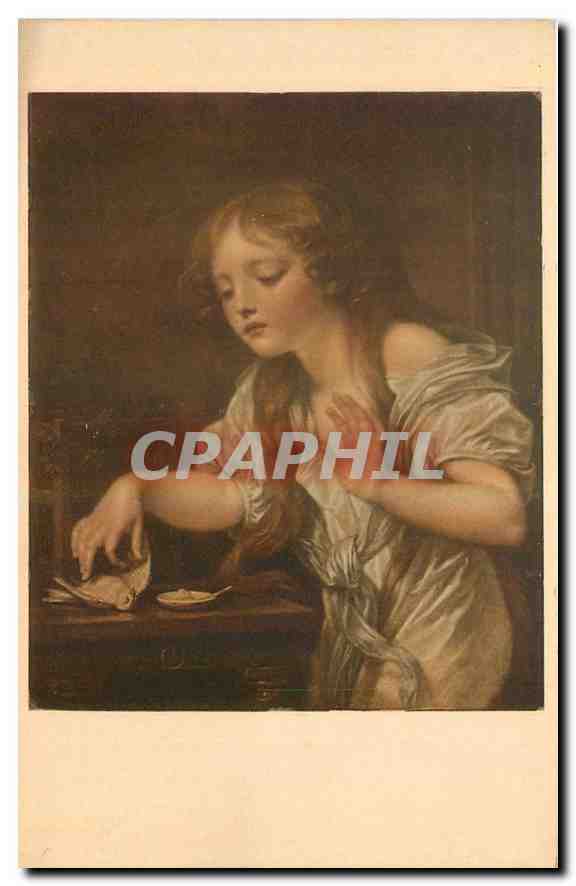 CPA L'Oiseau Mort Greuze 1725 1805 Louvre Paris 