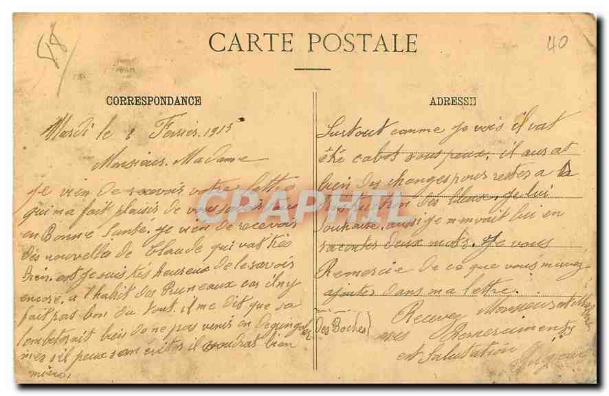 CPA Les Vosges Pittoresques le Hohneck  — Verso