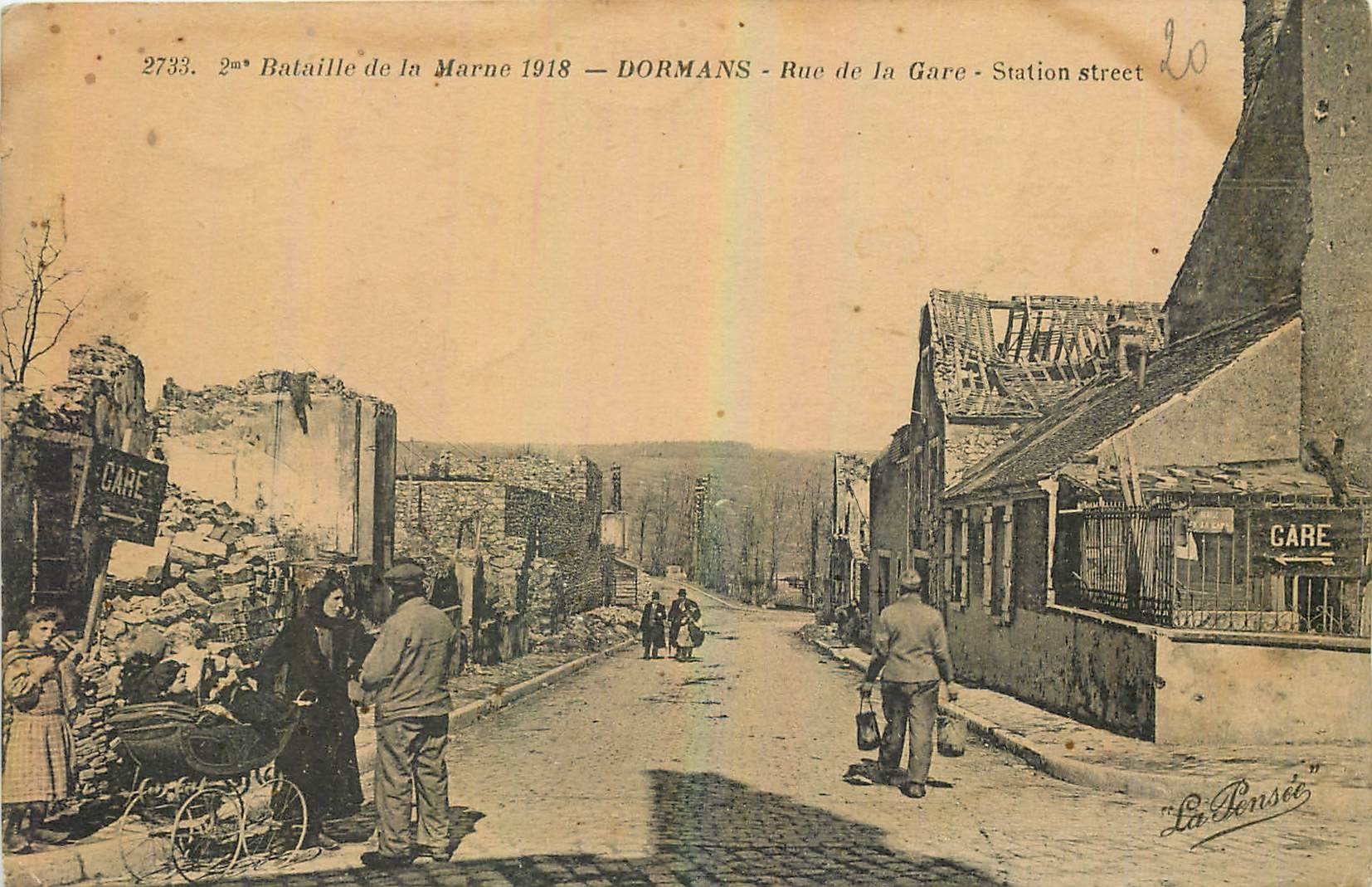 CPA Bataille de la Marne 1918 Dormans Rue de la Gare 