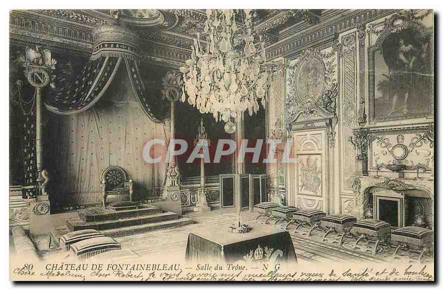 Schloss Fontainebleau — Thronsaal — N.G. — Schloss Abdelkrim Cher Robert, Ich schreibe Ihnen, um Ihnen zu sagen, dass ich in Paris bin und dass ich Ihnen von dort schreiben werde, da ich noch nicht weiß, wann ich zurückkehren werde.