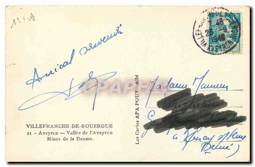 CPA Villefranche de Rouergue Aveyron Vallee de l'Aveyron Mines de la Baume  — Rückseite