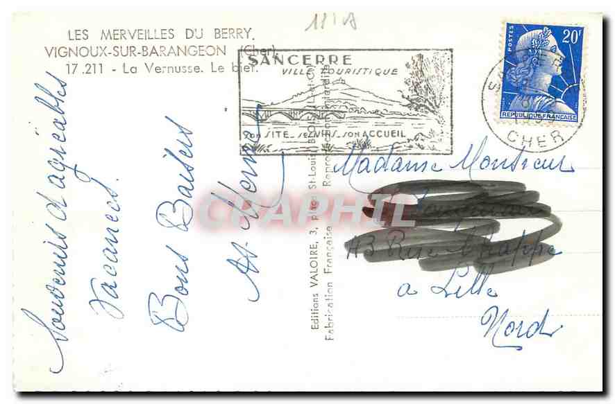 CPA Les Merveilles du Berry Vignoux sur Barangeon Cher la Vernusse le Bief  — Rückseite