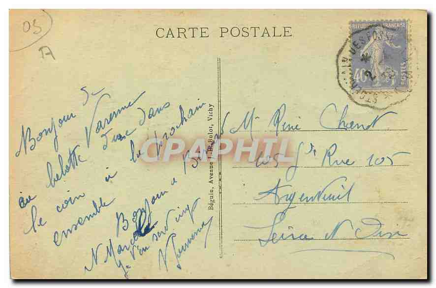 CPA Bourbonnas Lapalisse Le Chateau Cafe Morano — Rückseite