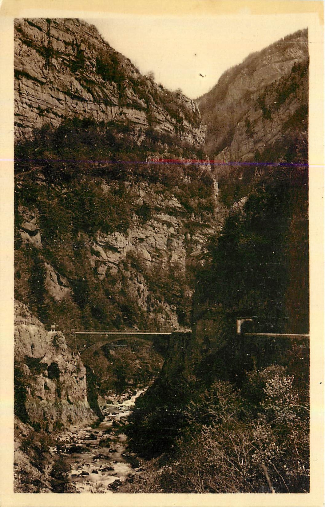 CPA Gorges de la Bourne Le pont de la Goule Noire 