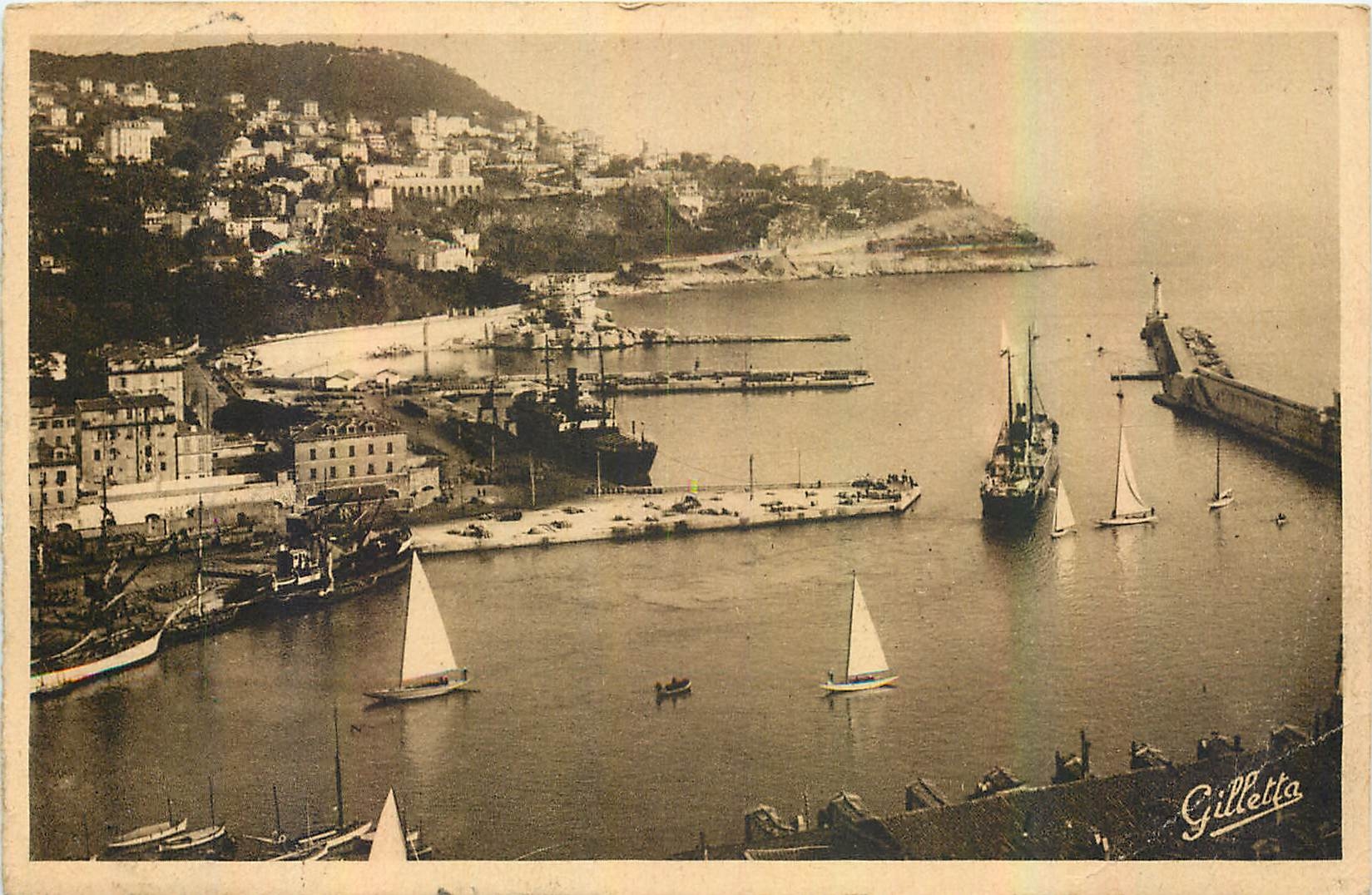 CPA Cote d'Azur Artistique Nice Le Port et le Mont Boron 