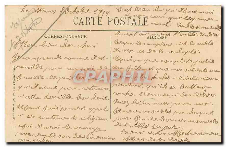 CPA Le Mans l'eglise St Benoit vue sur la Sarthe  — Rückseite