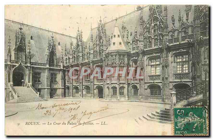 CPA Rouen la Cour du Palais de Jusitce 