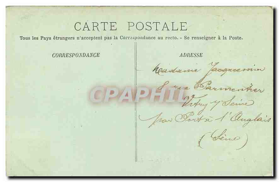 CPA Rouen la Cour du Palais de Jusitce  — Verso