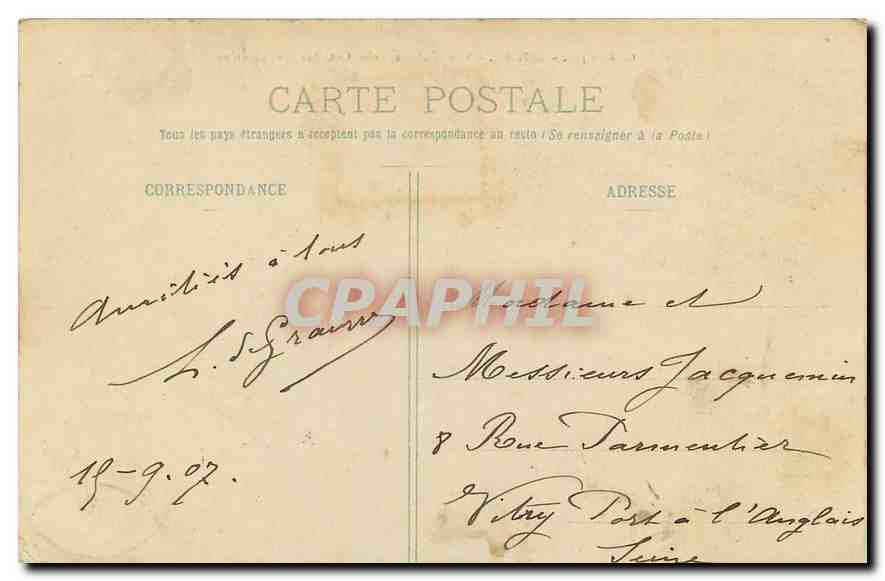 CPA Rouen vue generale prise Cote Sainte Catherine  — Verso