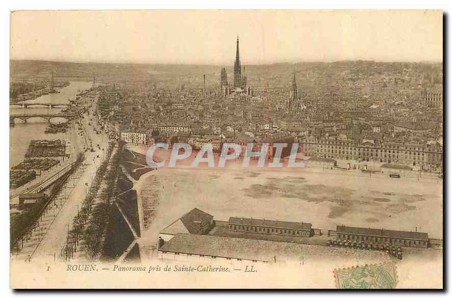 CPA Rouen Panorama pris de Sainte Catherine 