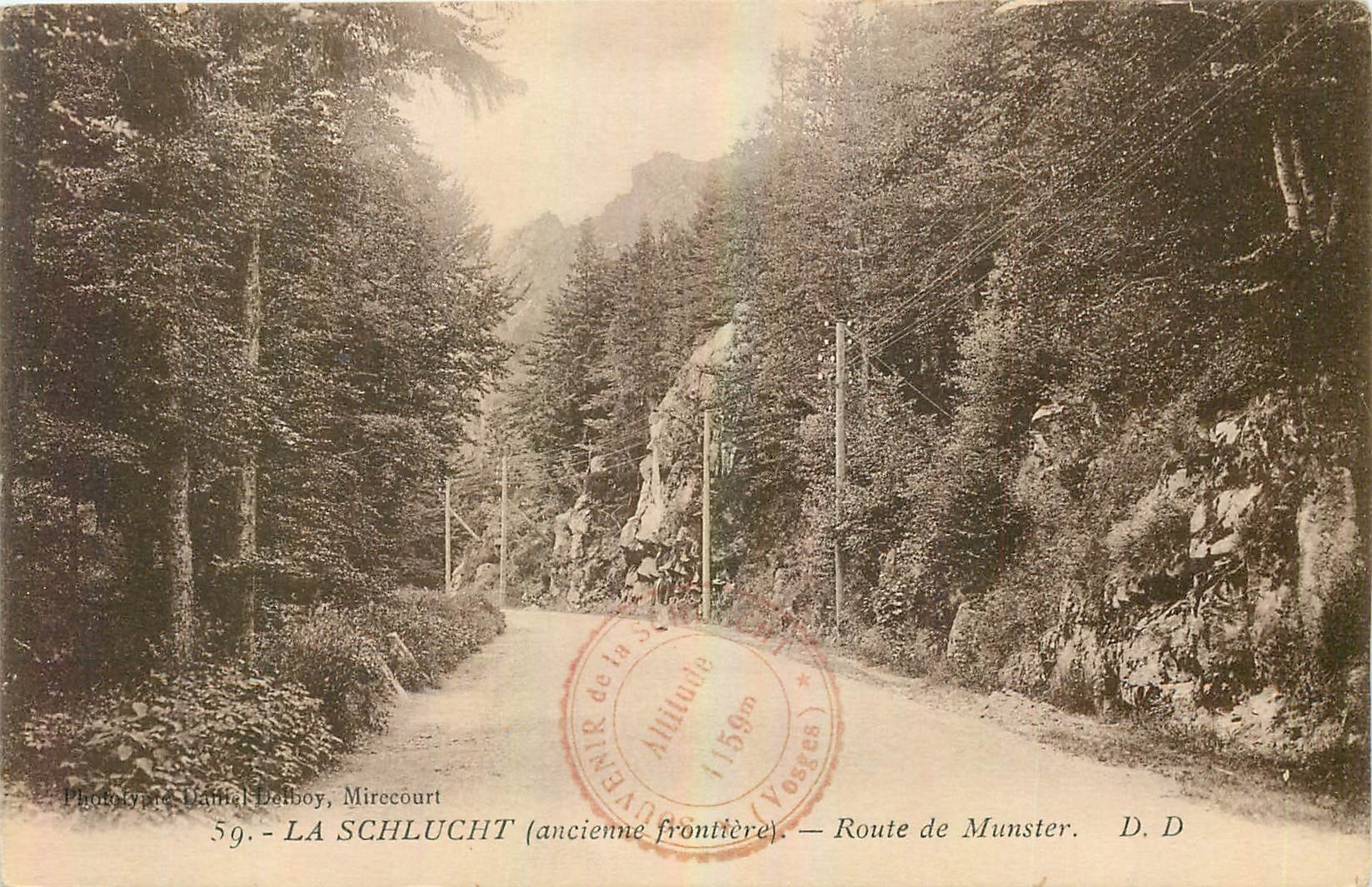 CPA La Schlucht ancienne frontiere Route de Munster 