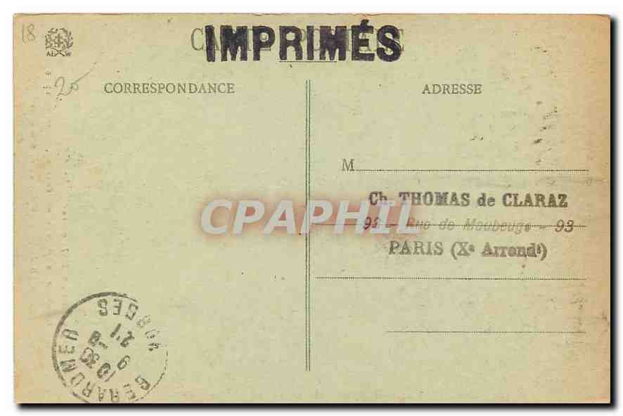 CPA Les Cols des Vosges Le Krappenfels Rocher du Corbeau Col de la Schlucht — Rückseite