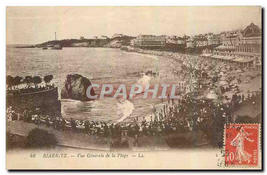 CPA Biarritz Vue Generale de la Plage 