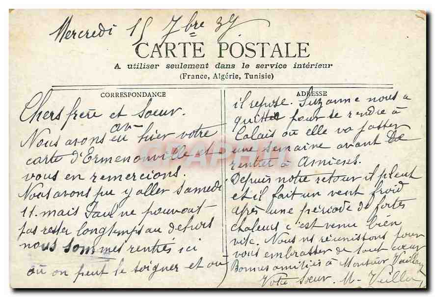 CPA Paris la Bourse  — Rückseite