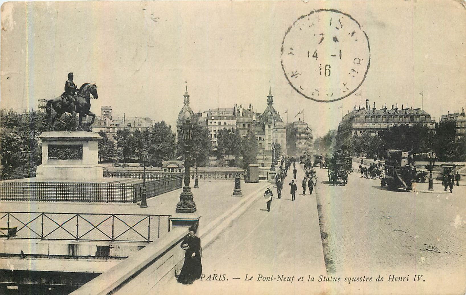 CPA Paris le pont neuf et la Statue equestre de Henri IV 