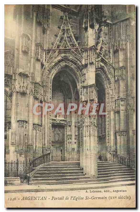 CPA Argentan portail de l'eglise St Germain XV siecle 