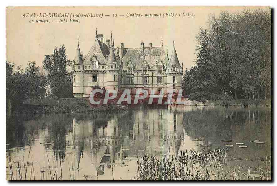 CPA Azay le Rideau Indre et Loire Chateau national l'Indre en amont 
