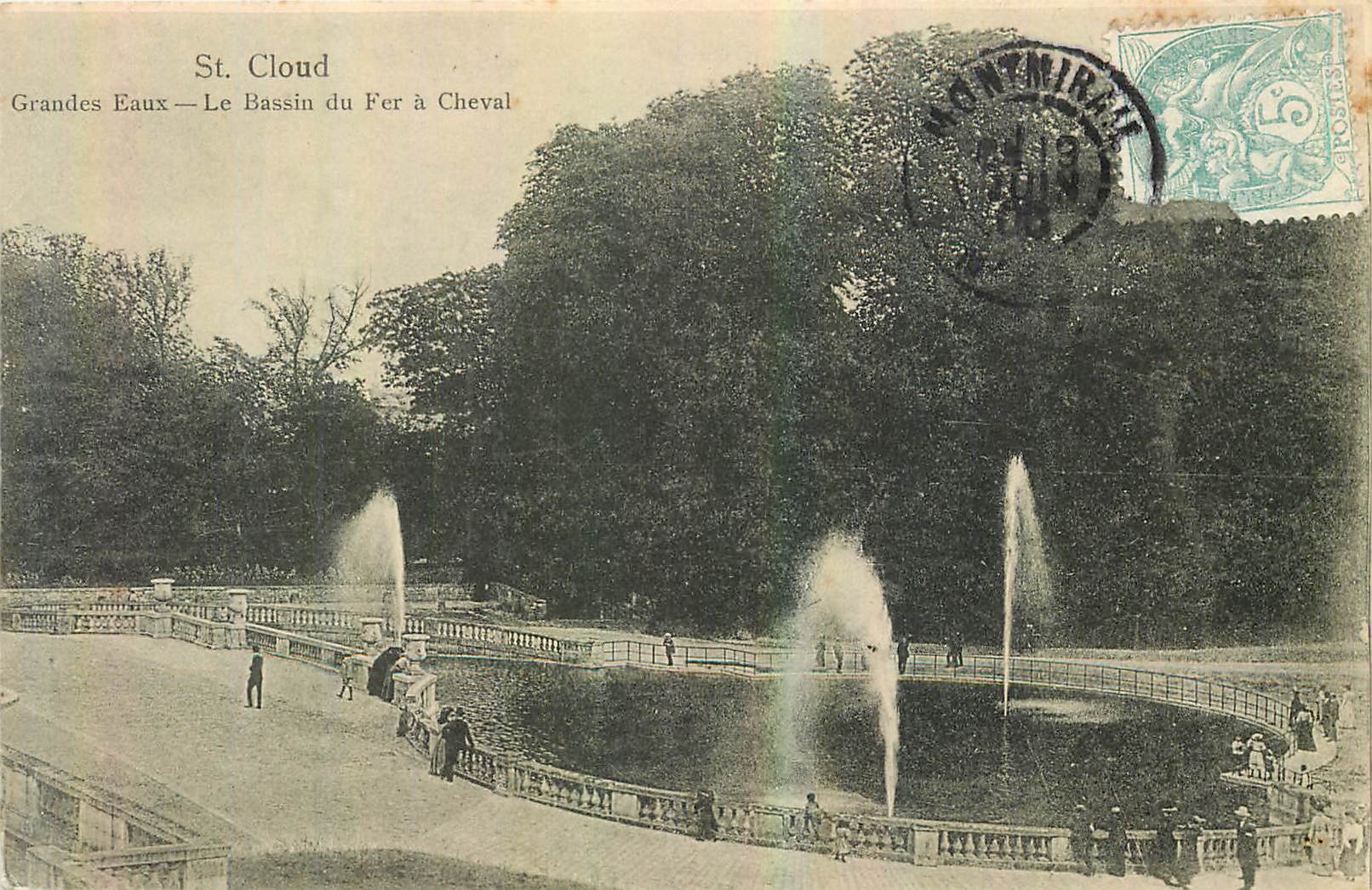 CPA St Cloud Grandes eaux le bassin du Fer a Cheval 