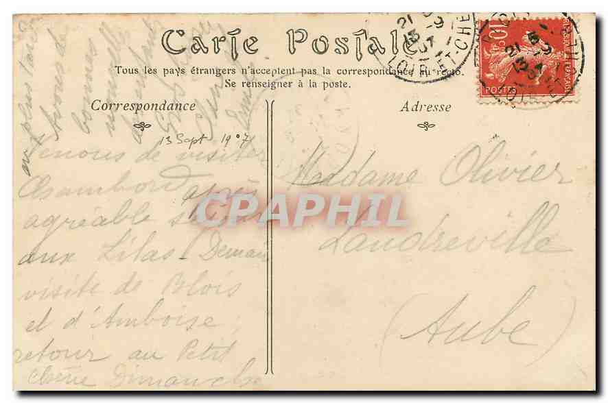 CPA Chateau de chambord Lucarnes et cheminees  — Verso