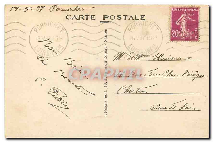 CPA La Baule sur Mer Loire Inf une avenue du Bois d'Amour  — Back