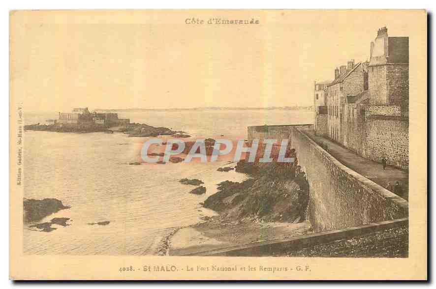 St Malo - Le Fort National et les Remparts - G.F. - 4028