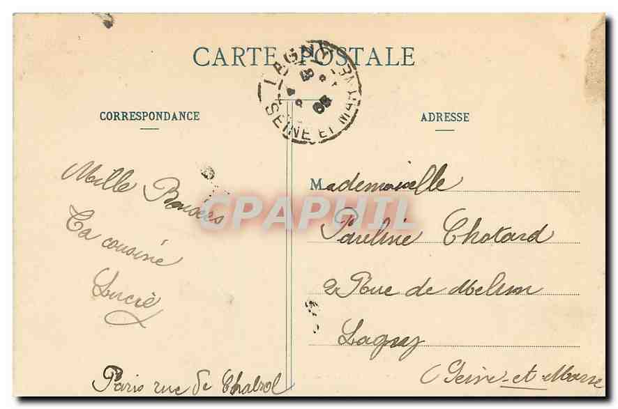 CPA Paris Jardin des Tuileries  — Rückseite