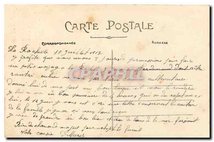 CPA Les Quatre Sergents de la Rochelle  — Back