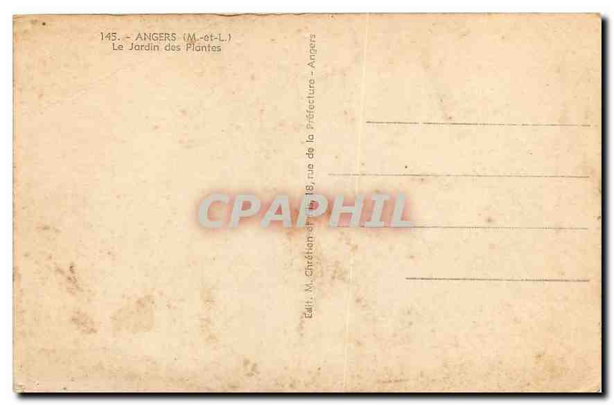 CPA Angers M et L le Jardin des Plantes  — Rückseite