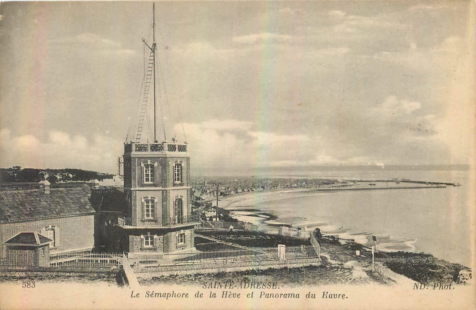 CPA Sainte Adresse le Semaphore de la Heve et panorama du Havre 