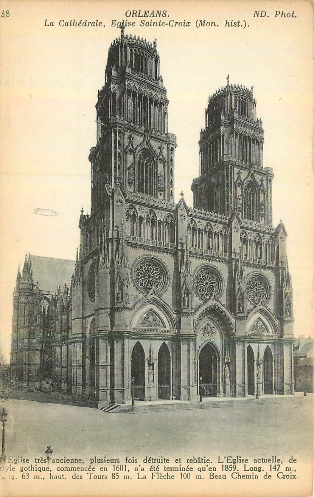 CPA Orleans la Cathedrale eglise Sainte Croix mon hist 