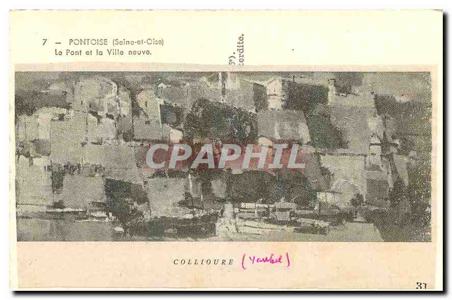 CPM Pontoise Seine et oise le pont et la Villa neuve  — Back
