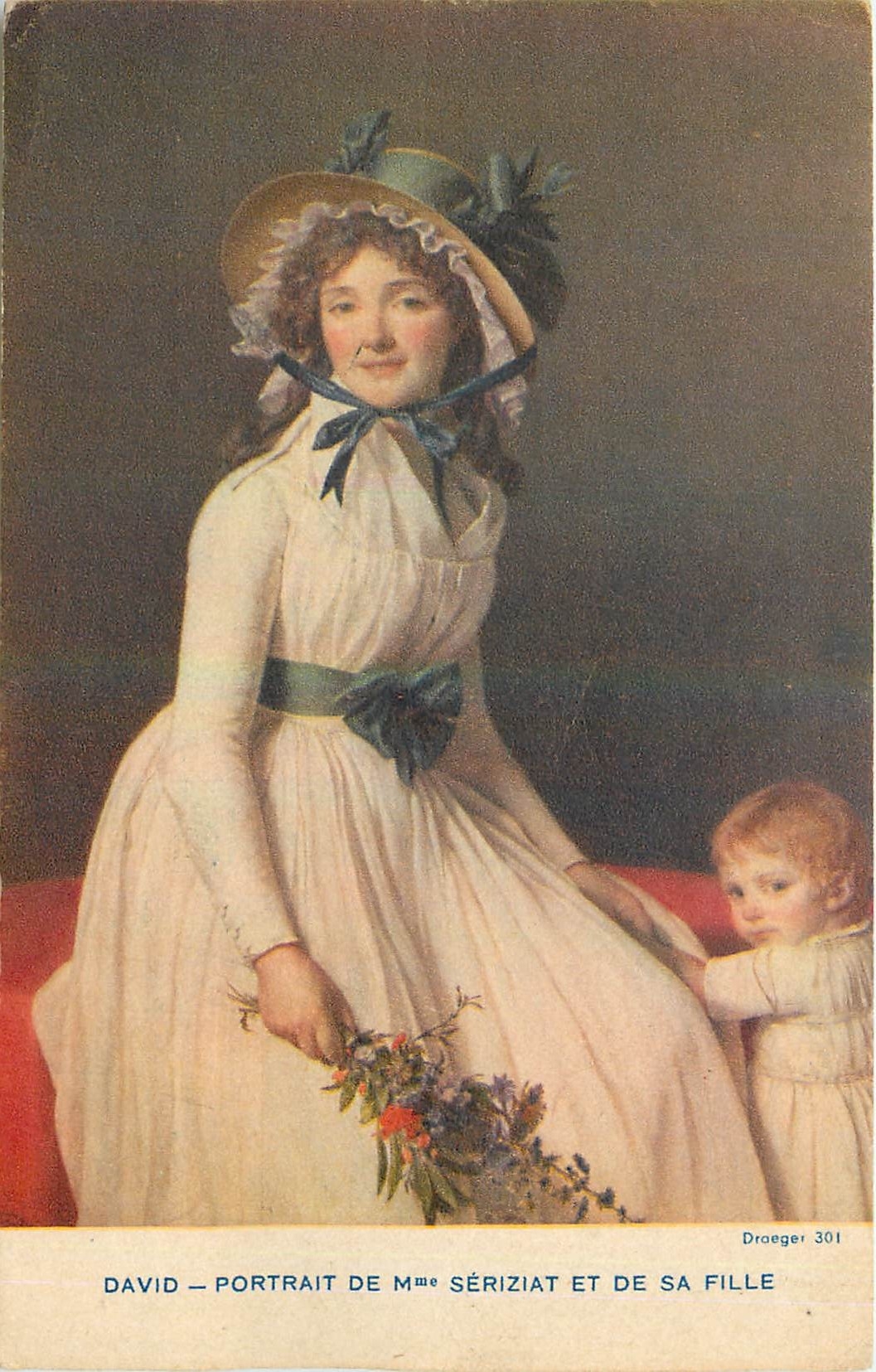 CPA Divid portait de Mme Seriziat et de sa fille Comite national de l'enfance Paris 