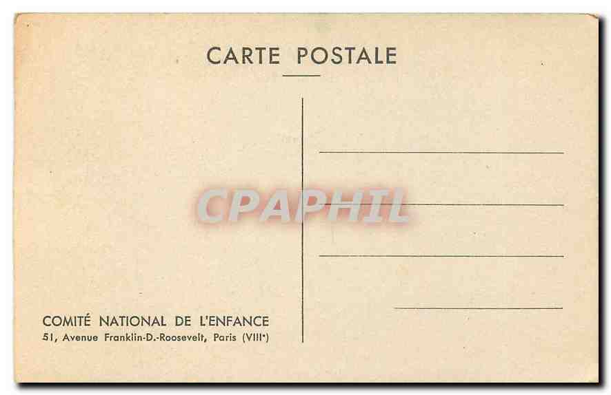 CPA Divid portait de Mme Seriziat et de sa fille Comite national de l'enfance Paris  — Rückseite
