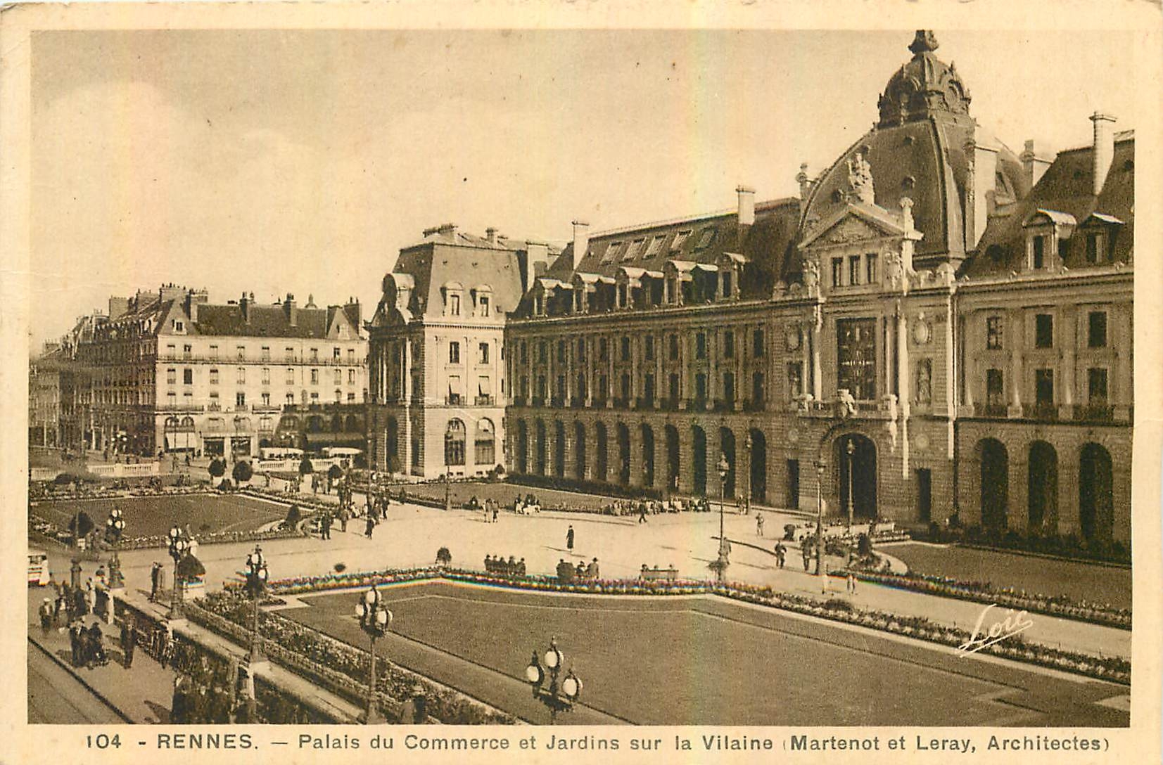 Rennes — Palast des Handels und Gärten an der Vilaine — Martenot et Leray, Architekten