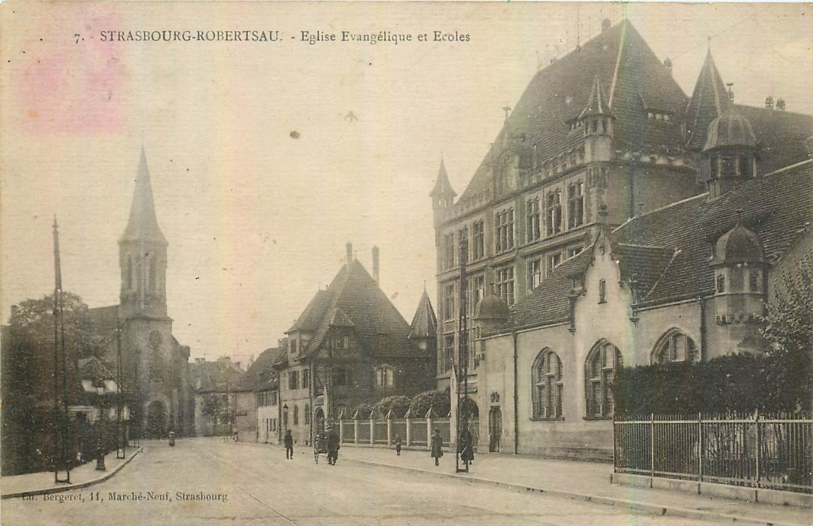 CPA Strasbourg Robertsau Eglise Evangelique et Ecoles 