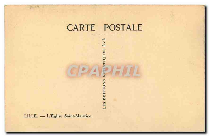 CPA Lille L'Eglise Saint Maurice  — Rückseite