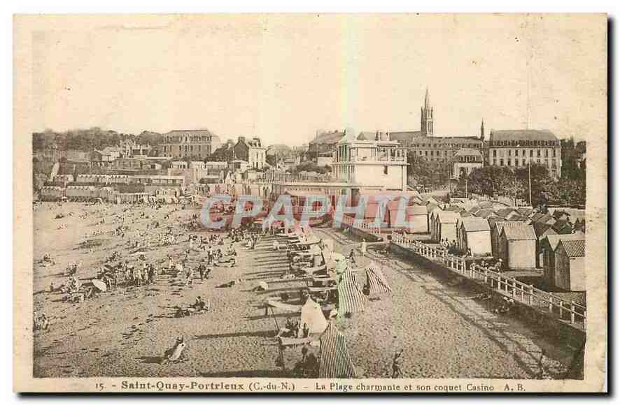 Saint-Quay-Portrieux (C.-du-N.) — La Plage charmante et son coquet Casino — A. B.