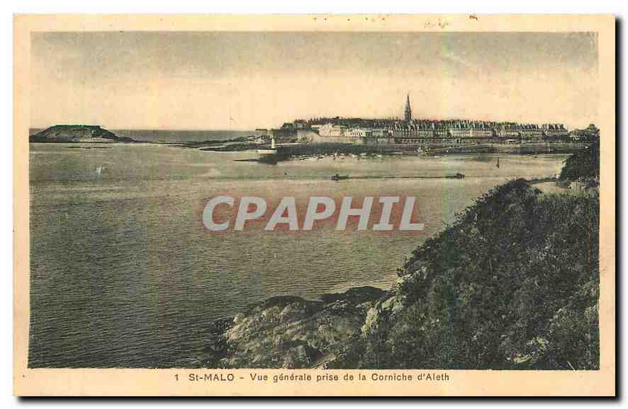 CPA St Malo Vue generale prise de la Corniche d'Aleth 