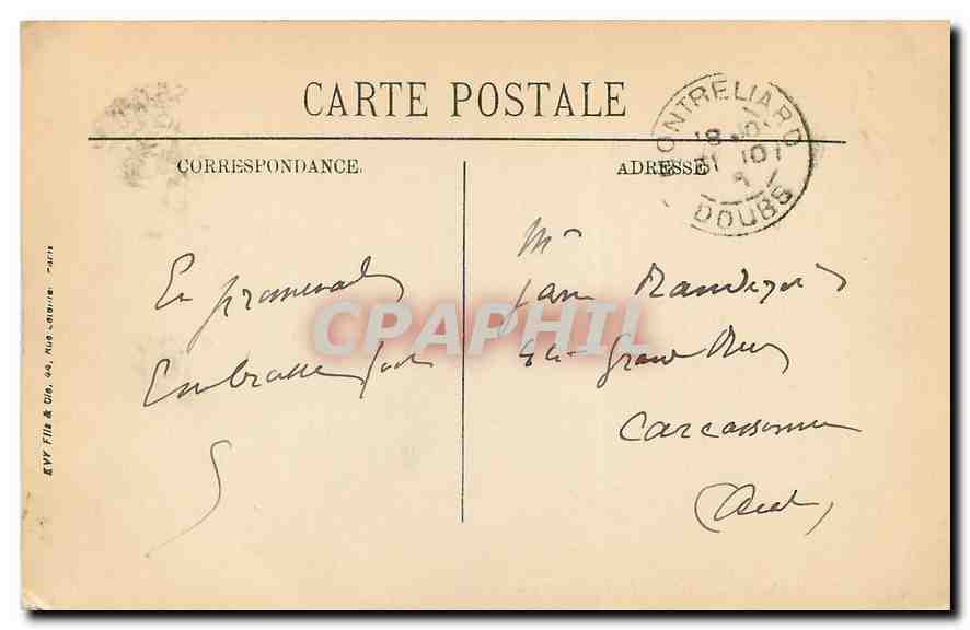 CPA Montbeliard Le Chateau vu de la Gare  — Rückseite