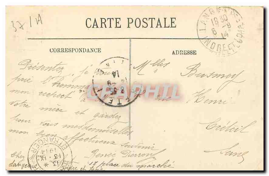 CPA Langeais le Chateau Les Jardins et le Pont Suspendu  — Verso