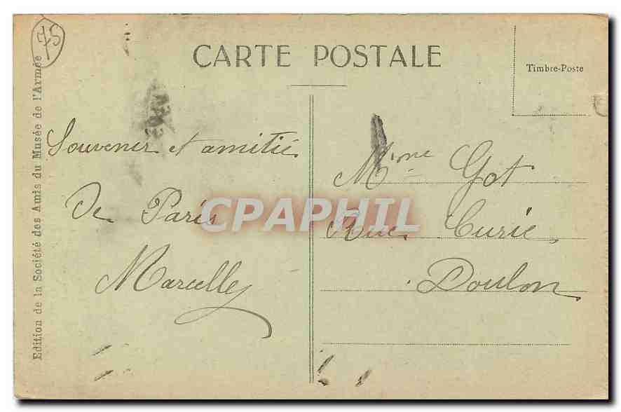 CPA Paris Hotel des Invalides Le Dome Tombeau de Jerome frere de l'Empereur  — Rückseite