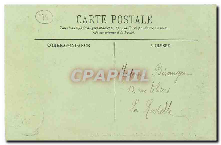 CPA Paris Au Bois de Boulogne Le Lac  — Rückseite