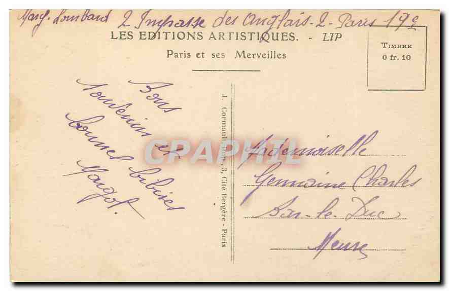 CPA Paris L'Abside de Notre Dame  — Rückseite