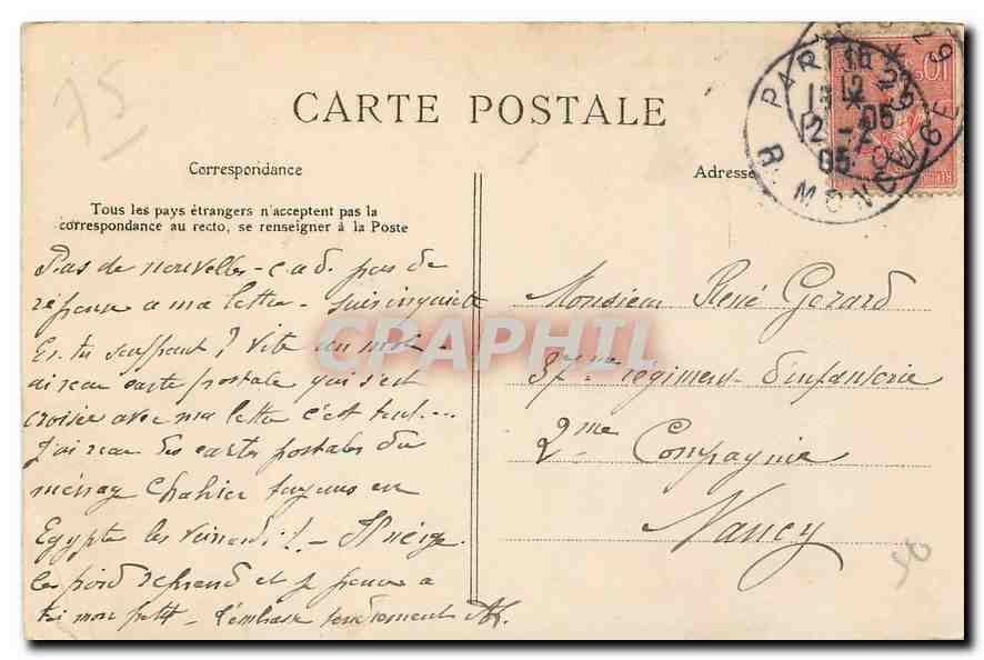 CPA Paris Buttes Chaumont Le Belvedere  — Verso